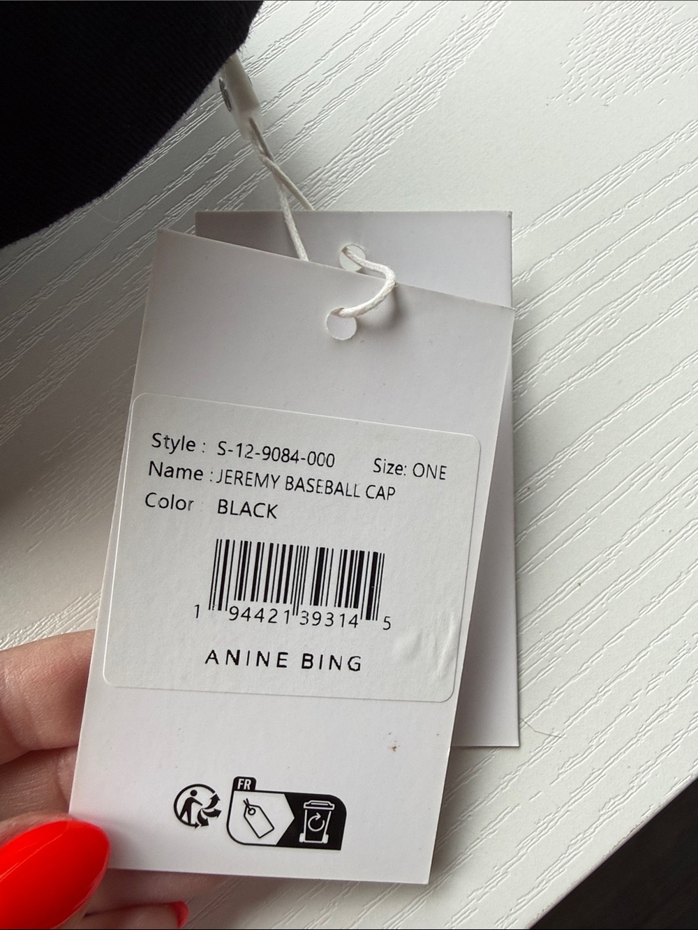 🔥 Anine Bing Sport Jeremy Baseball Cap in Black with White Logo - Picture 7 of 8